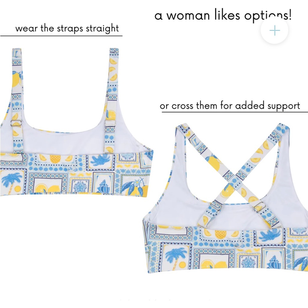 New SwimZip Scoop Bikini Top New With Tags Size 2X Lemons plus Size Bikini top - Picture 2 of 16